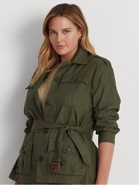 Ralph Lauren Olive Green Utility Belted Jacket - Women